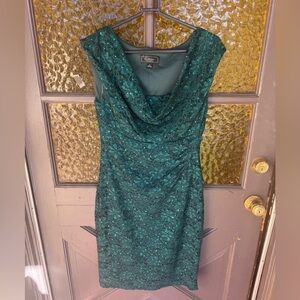 Dressbarn vintage  Teal Sequin Midi Dress